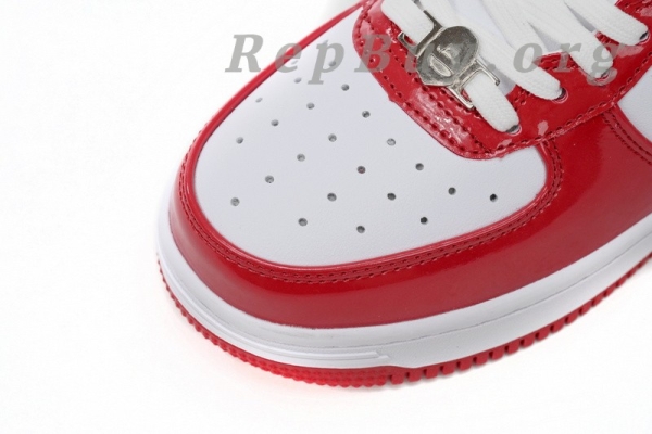 A Bathing Ape Bape Sta Patent Leather White Red (2023) 1170 191 022 - Image 6