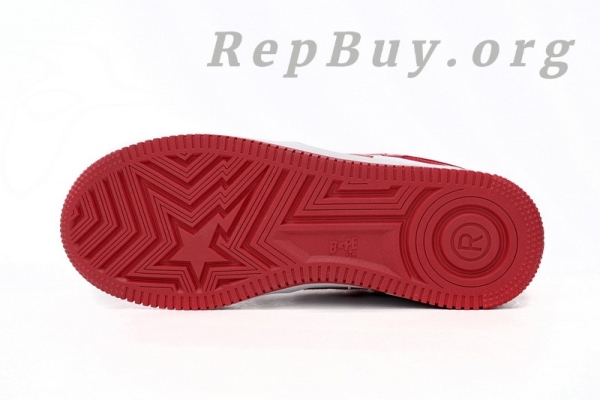 A Bathing Ape Bape Sta Patent Leather White Red (2023) 1170 191 022 - Image 5