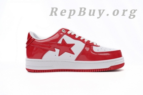 A Bathing Ape Bape Sta Patent Leather White Red (2023) 1170 191 022 - Image 3