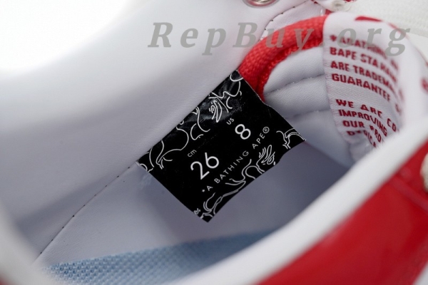A Bathing Ape Bape Sta Patent Leather White Red (2023) 1170 191 022 - Image 9