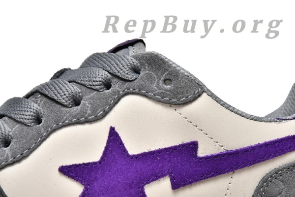 A Bathing Ape Court Sta Mist Grey Royal Purple 1G70-191-032 - Image 10