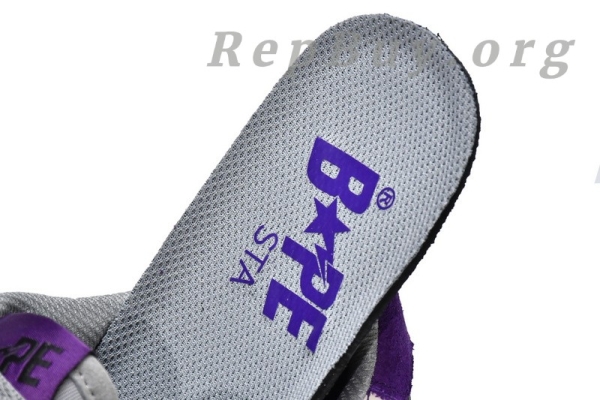 A Bathing Ape Court Sta Mist Grey Royal Purple 1G70-191-032 - Image 8