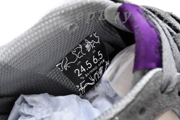 A Bathing Ape Court Sta Mist Grey Royal Purple 1G70-191-032 - Image 9