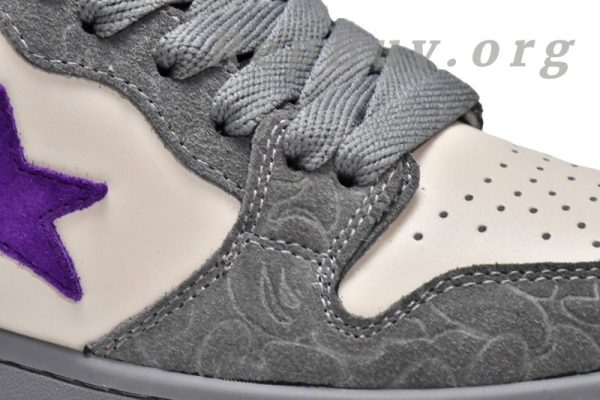A Bathing Ape Court Sta Mist Grey Royal Purple 1G70-191-032 - Image 17