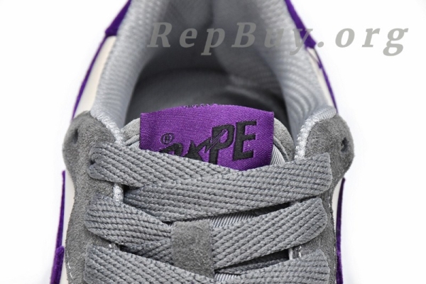 A Bathing Ape Court Sta Mist Grey Royal Purple 1G70-191-032 - Image 18
