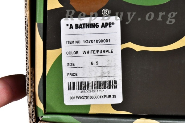 A Bathing Ape Court Sta Mist Grey Royal Purple 1G70-191-032 - Image 23