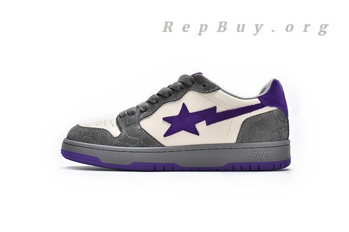 A Bathing Ape Court Sta Mist Grey Royal Purple 1G70-191-032