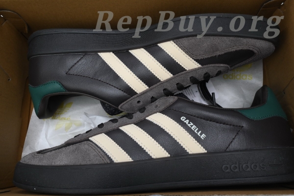 Adidas Gazelle Indoor Leather 'Black Brown Green' IH0374 - 图片 12