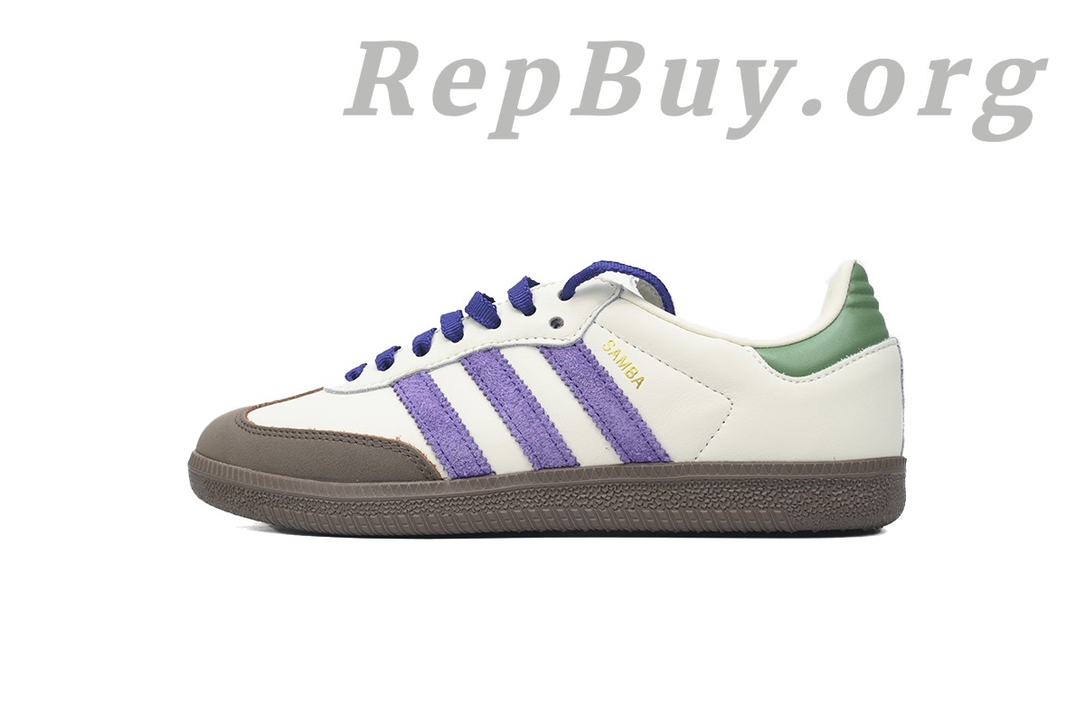 Best Adidas Samba OG Off White Core Purple Green Brown ID8349 Replica