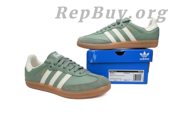 Adidas Samba OG Silver Green IE7011, high quality replica Adidas Samba, best copy Adidas shoes, 1:1 replica Samba OG, perfect imitation Adidas, top tier rep sneakers, premium replica shoes, Adidas Samba OG copy, Silver Green IE7011 replica, sneaker replica store
