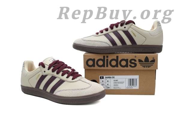 Adidas Samba OG Wonder White Maroon IG1987 - 图片 10