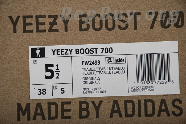 Top Versionadidas Yeezy Boost 700 Teal Blue FW2499 - 图片 26