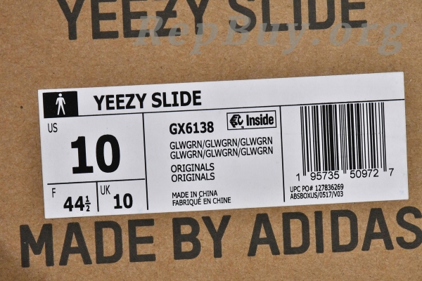 Top Version adidas Yeezy Slide Glow Green GX6138 - 图片 16