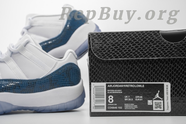 Top Version Air Jordan 11 Retro Low Snake Navy (2019) CD6846-102 - 图片 22