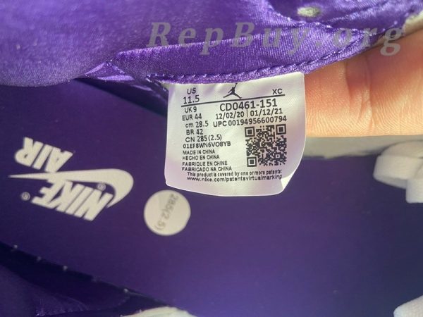 Top Version Air Jordan 1 Court Purple CD0461-151 - 图片 6