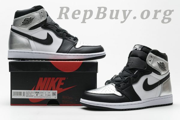 Top Version Air Jordan 1 Retro High Silver Toe (W) CD0461-001 - 图片 21