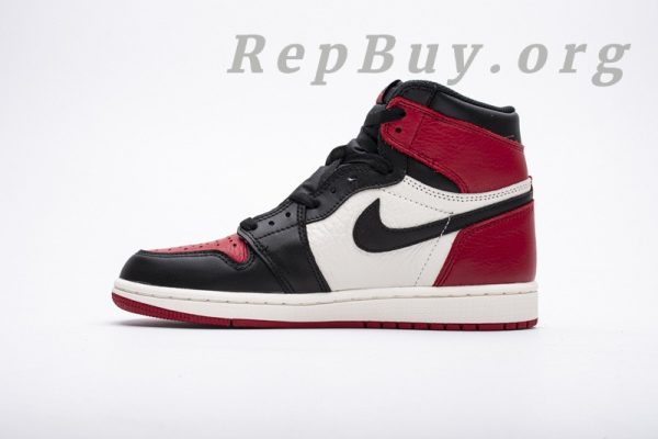 Top Version Air Jordan 1 Retro High Bred Toe 555088-610 - 图片 2