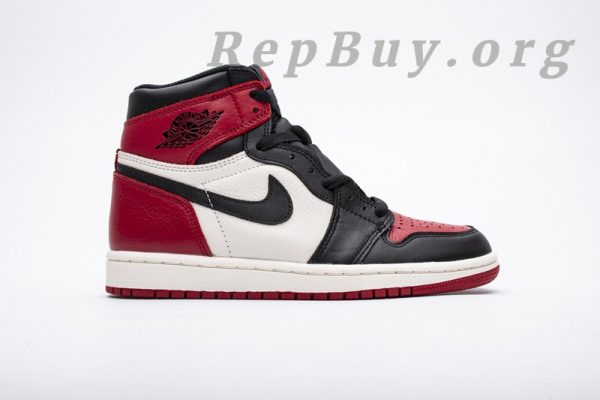 Top Version Air Jordan 1 Retro High Bred Toe 555088-610 - 图片 3