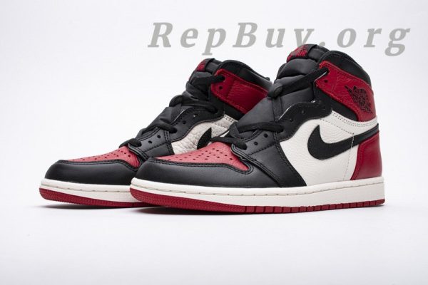 Top Version Air Jordan 1 Retro High Bred Toe 555088-610 - 图片 4