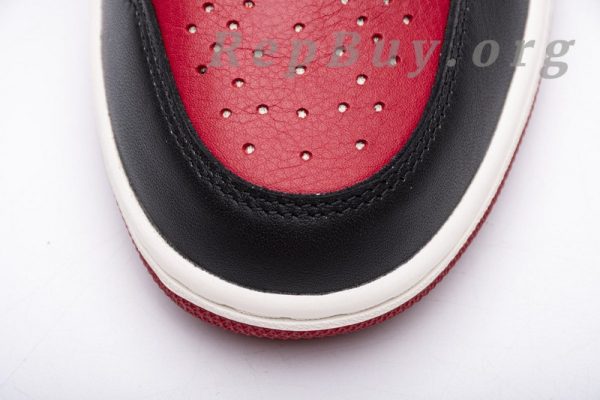 Top Version Air Jordan 1 Retro High Bred Toe 555088-610 - 图片 8