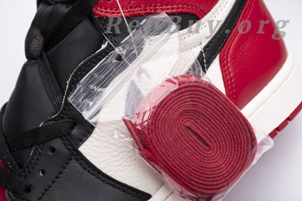 Top Version Air Jordan 1 Retro High Bred Toe 555088-610 - 图片 17