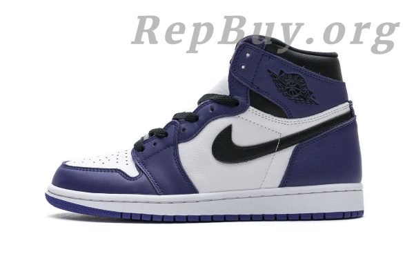 Top Version Air Jordan 1 Retro High Court Purple White 555088-500 - Image 2