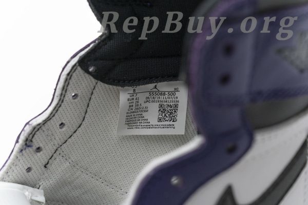 Top Version Air Jordan 1 Retro High Court Purple White 555088-500 - Image 14