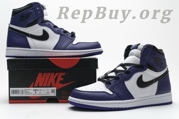 Top Version Air Jordan 1 Retro High Court Purple White 555088-500 - Image 20