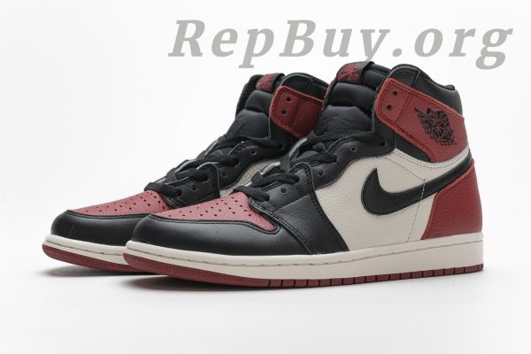 Top Version Air Jordan 1 Retro High Bred Toe 555088-610 - 图片 4
