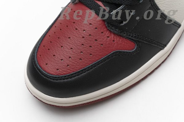 Top Version Air Jordan 1 Retro High Bred Toe 555088-610 - 图片 12