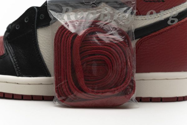 Top Version Air Jordan 1 Retro High Bred Toe 555088-610 - 图片 23