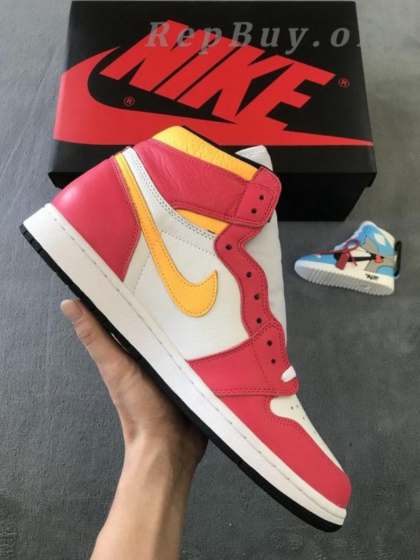 Top Version Air Jordan 1 High OG Light Fusion Red 555088-603 - 图片 2