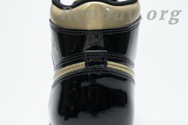 Top Version Air Jordan 1 Retro High Black Metallic Gold (2020) 555088-032 - Image 7