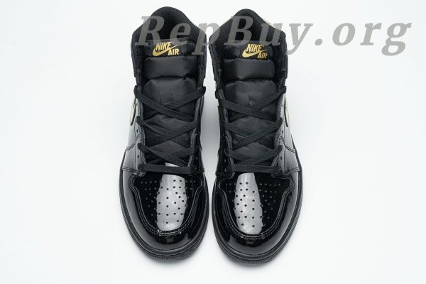 Top Version Air Jordan 1 Retro High Black Metallic Gold (2020) 555088-032 - Image 6
