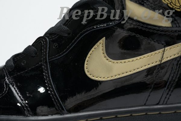 Top Version Air Jordan 1 Retro High Black Metallic Gold (2020) 555088-032 - Image 10