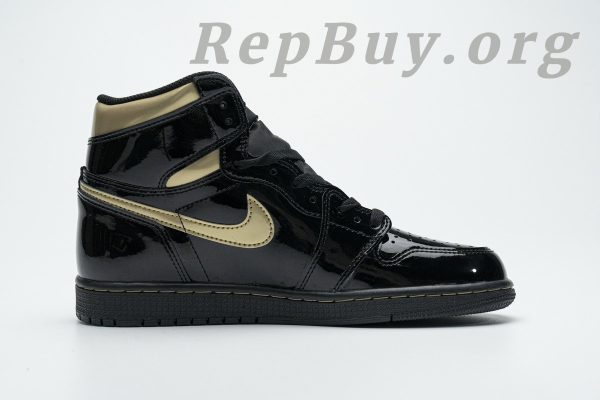 Top Version Air Jordan 1 Retro High Black Metallic Gold (2020) 555088-032 - Image 15