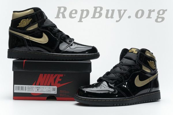 Top Version Air Jordan 1 Retro High Black Metallic Gold (2020) 555088-032 - Image 26