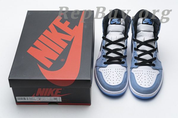 Top Version Air Jordan 1 Retro High White University Blue Black 555088-134 - 图片 22