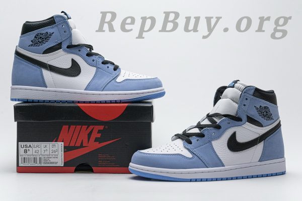 Top Version Air Jordan 1 Retro High White University Blue Black 555088-134 - Image 24