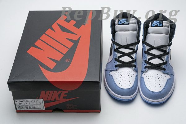 Top Version Air Jordan 1 Retro High White University Blue Black 555088-134 - Image 23