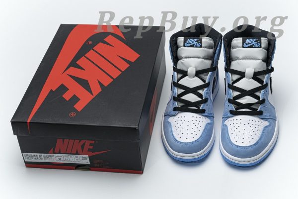 Top Version Air Jordan 1 Retro High White University Blue Black 555088-134 - 图片 24