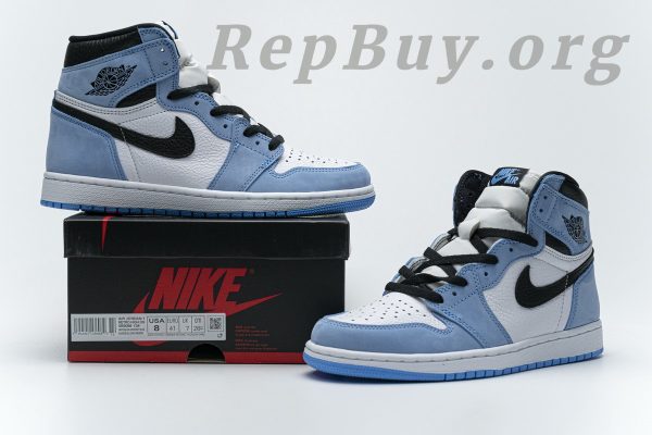 Top Version Air Jordan 1 Retro High White University Blue Black 555088-134 - 图片 25