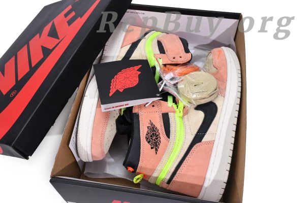 Top Version Air Jordan 1 High Switch Peach CW6576-800 - 图片 19