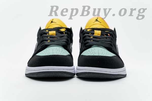 Top Version Air Jordan 1 Low Black Aurora Green Laser Orange CK3022-013 - Image 7
