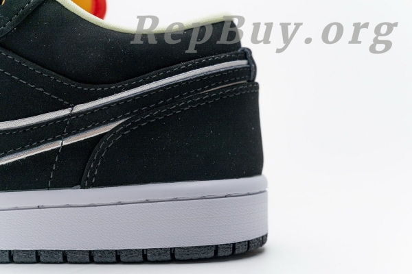 Top Version Air Jordan 1 Low Black Aurora Green Laser Orange CK3022-013 - Image 16