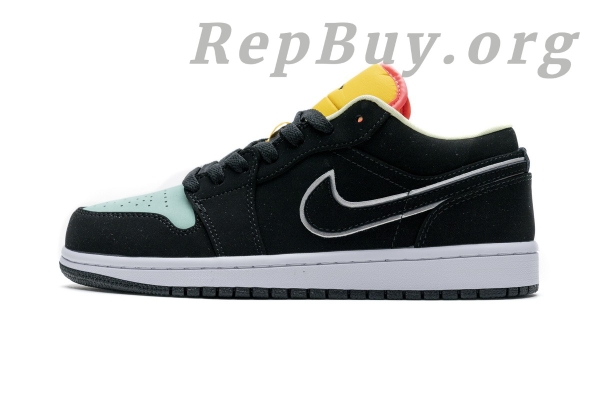 Top Version Air Jordan 1 Low Black Aurora Green Laser Orange CK3022-013