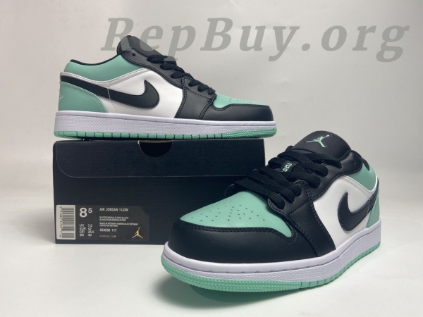 Top Version Air Jordan 1 Low Emerald Toe 553558-117 - Image 14