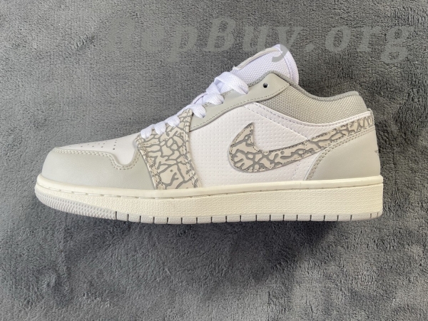 Top Version Air Jordan 1 Low PRM Smoke Grey Elephant DH4269-100 - 图片 2