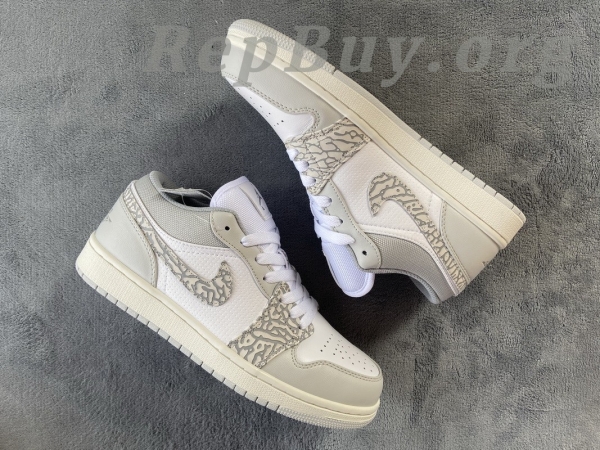 Top Version Air Jordan 1 Low PRM Smoke Grey Elephant DH4269-100 - 图片 3