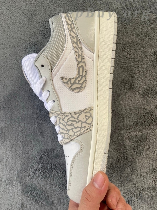 Top Version Air Jordan 1 Low PRM Smoke Grey Elephant DH4269-100 - 图片 7